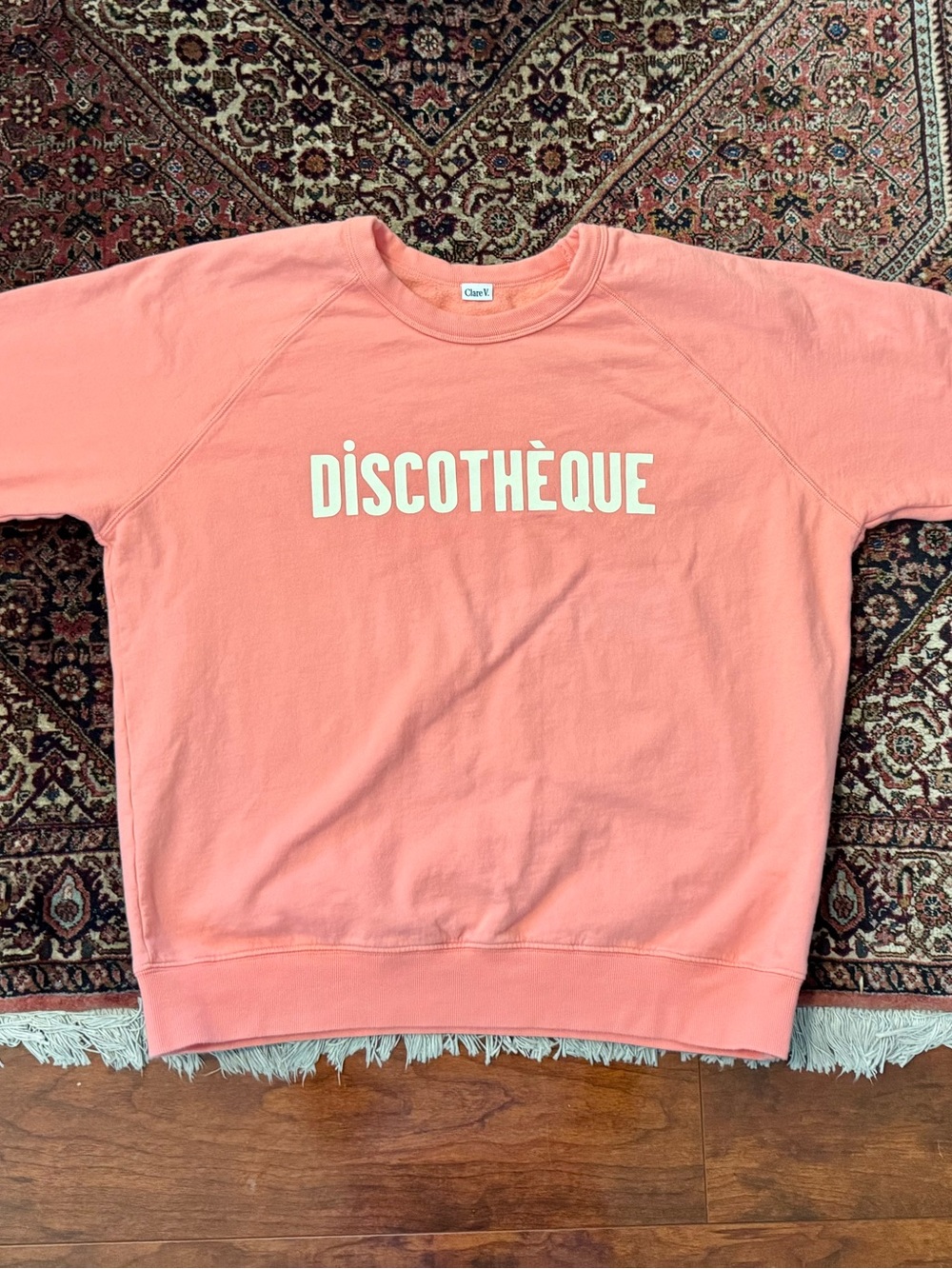 Clare V - Brand new Discothèque Coral Crewneck Sweatshirt